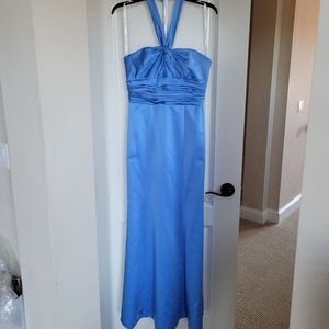 David's Bridal strapless gown, full length, size 6, blue